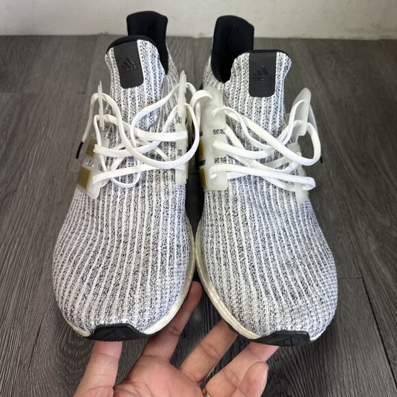 Size 17- adidas UltraBoost White Gold Metallic Running Shoes Sneakers main image 5